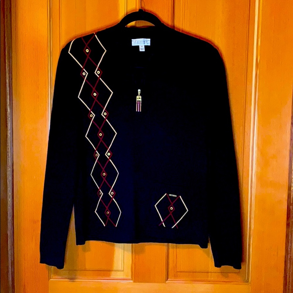 St John Sport 1/4 Zip Pullover Golf Sweater